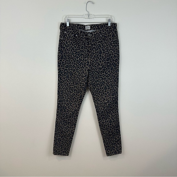 J. Crew Brown Leopard Print Women's Skinny Fit Jeans Size 31 - Picture 1 of 4